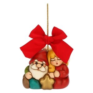 Addobbo natalizio regina delle fate sheila e gnomo oliver in ceramica, maxi