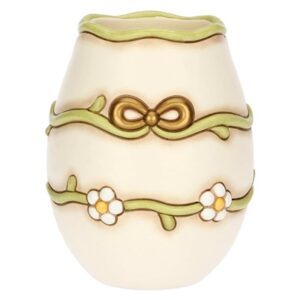 Vaso con margherite e fiocco in ceramica, medio