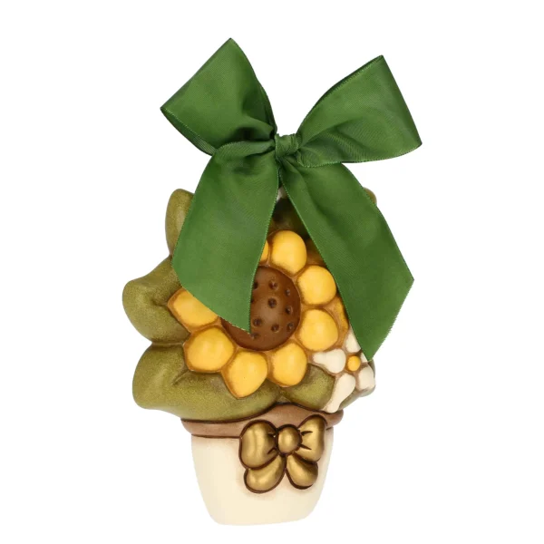 Formella con girasole e limone in ceramica, media - immagine 3