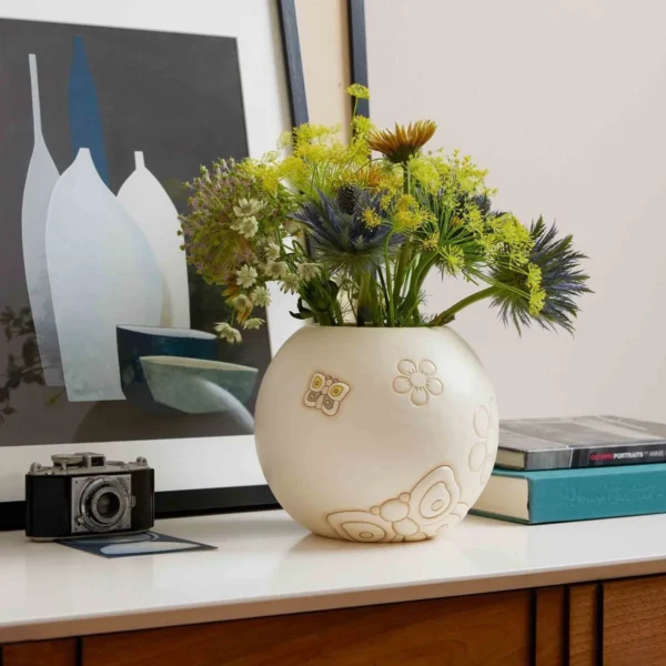 Vaso Elegance con farfalle e fiori medio - immagine 3