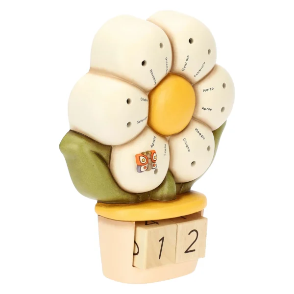 Calendario con margherita e farfalla Ella in ceramica Country - immagine 3