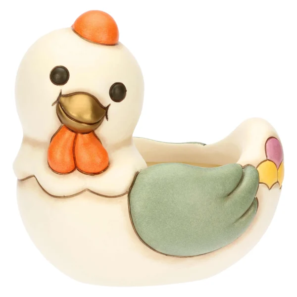 Centrotavola con gallina Ester in ceramica Sorprese di Pasqua