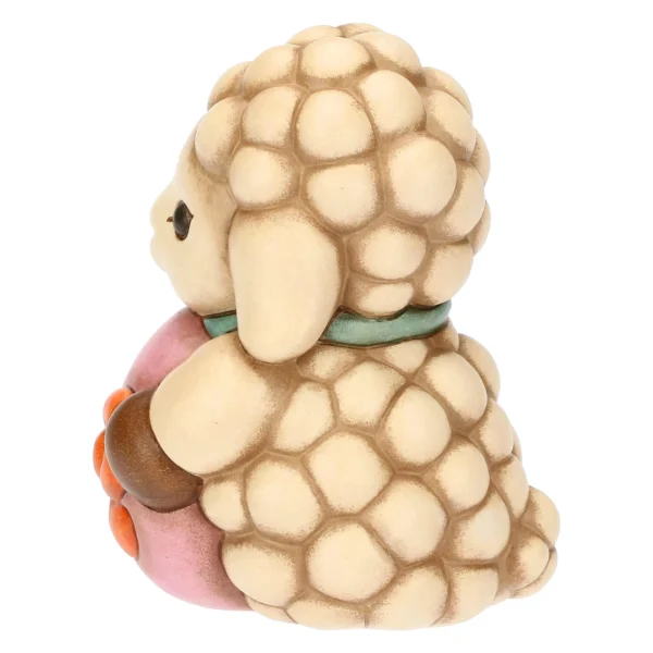 Agnellino Nelly con uovo in ceramica Sorprese di Pasqua, medio - immagine 2