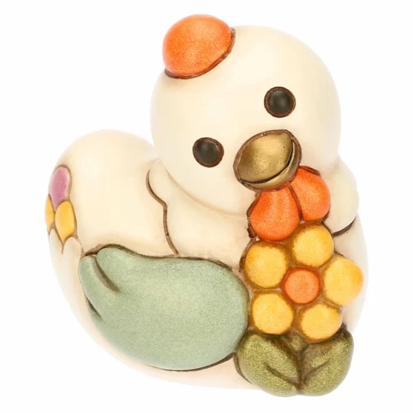 Gallina Ester con fiore in ceramica Sorprese di Pasqua, piccola - immagine 3