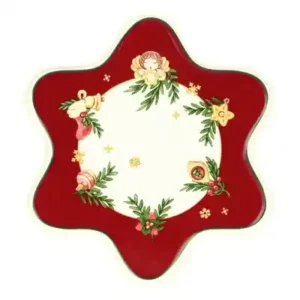 Piatto a forma di stella in porcellana Sorprese di Natale