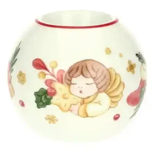 Porta tea-light a forma di pallina di Natale in porcellana Sorprese di Natale