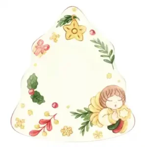 Porta tea-light a forma di albero in porcellana Sorprese di Natale