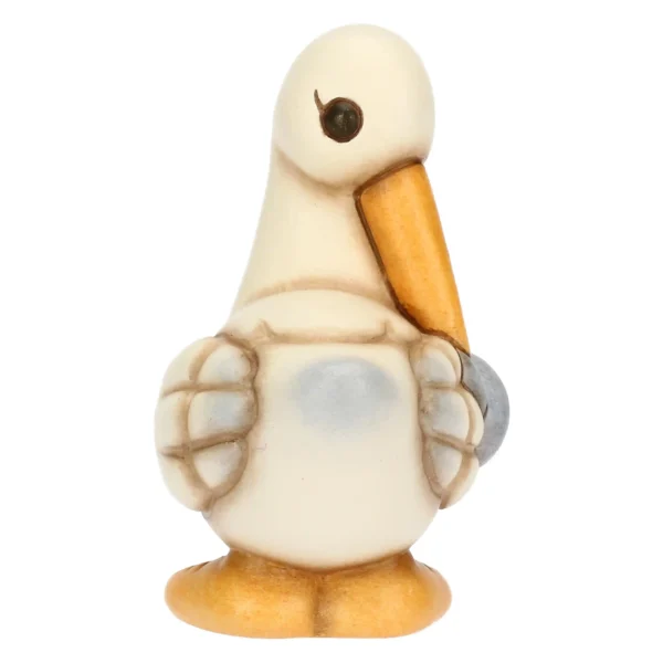 Cicogna Cindy in ceramica con ciuccio azzurro - immagine 5