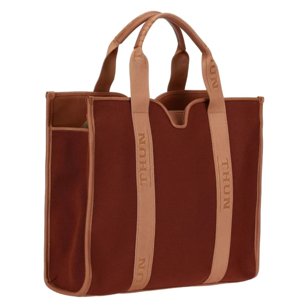 Shopper in poliestere e ecopelle, grande - immagine 2