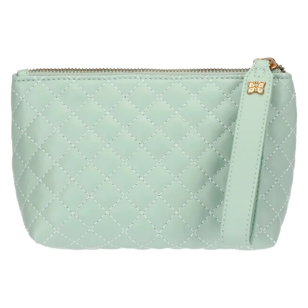 Pochette in ecopelle trapuntata, verde - immagine 2