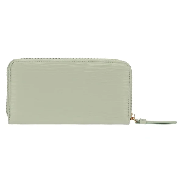 Portafoglio con chiusura zip in ecopelle, verde - immagine 2