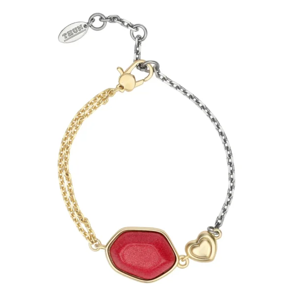 Bracciale con pietra in ceramica e cuore
