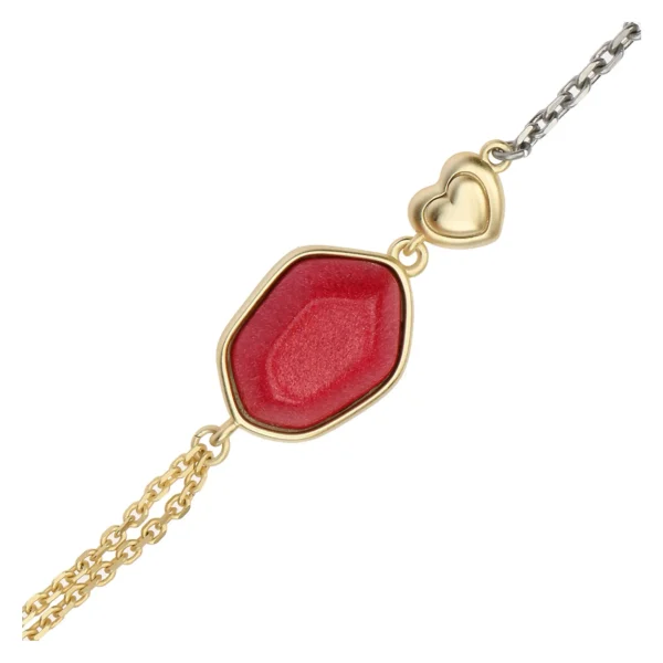 Bracciale con pietra in ceramica e cuore - immagine 2