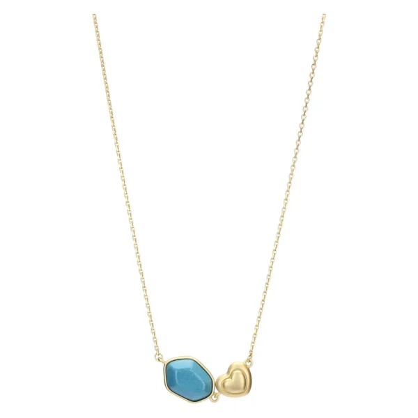 Collana con pietra in ceramica e cuore