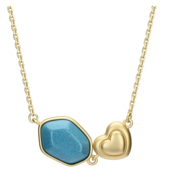 Collana con pietra in ceramica e cuore - immagine 2