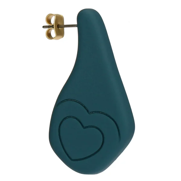 Orecchini pin in resina cuore - immagine 2