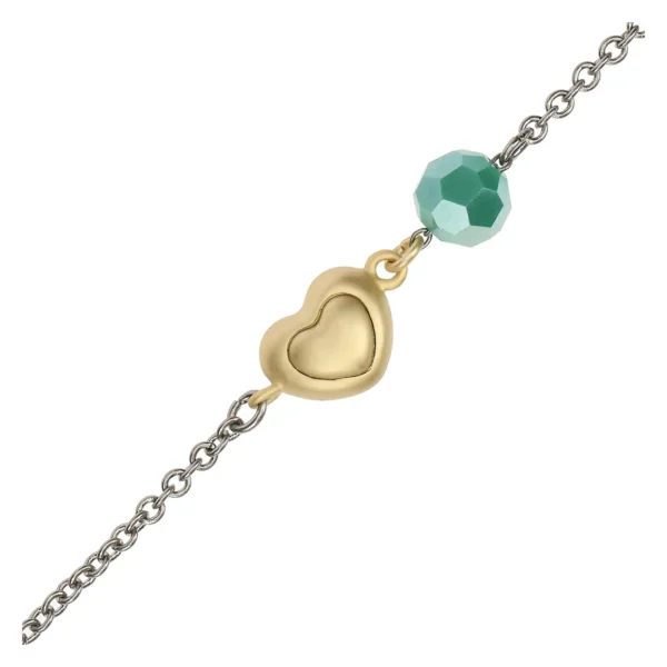 Bracciale con cuore e perlina - immagine 3