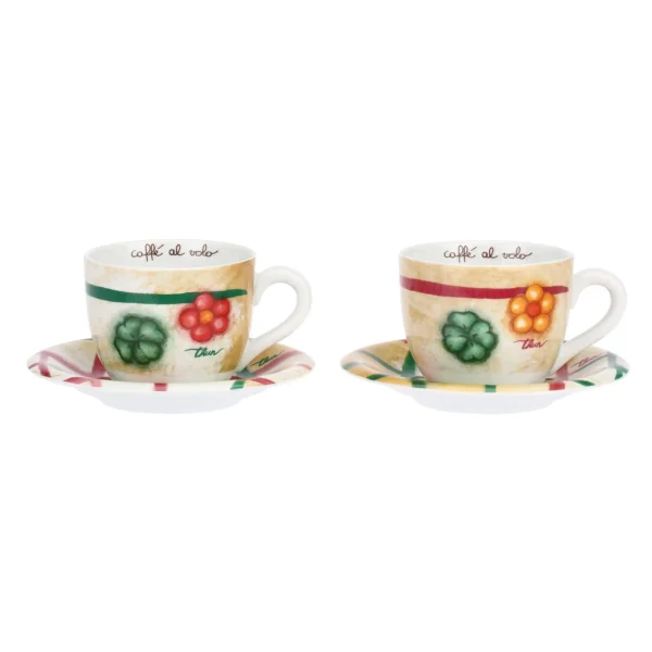 Conf 2 tazze colazione in porcellana Codette