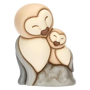 Barbagianni Barbi con piccolo in ceramica, grande